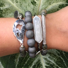 Load image into Gallery viewer, Agate Collection Silver Smoky Bracelet
