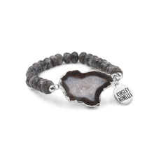 Load image into Gallery viewer, Agate Collection Silver Smoky Bracelet
