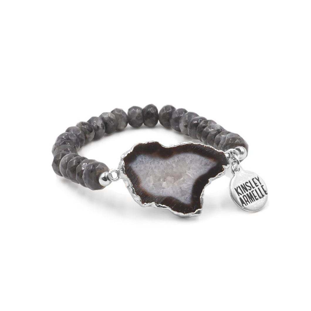 Agate Collection Silver Smoky Bracelet