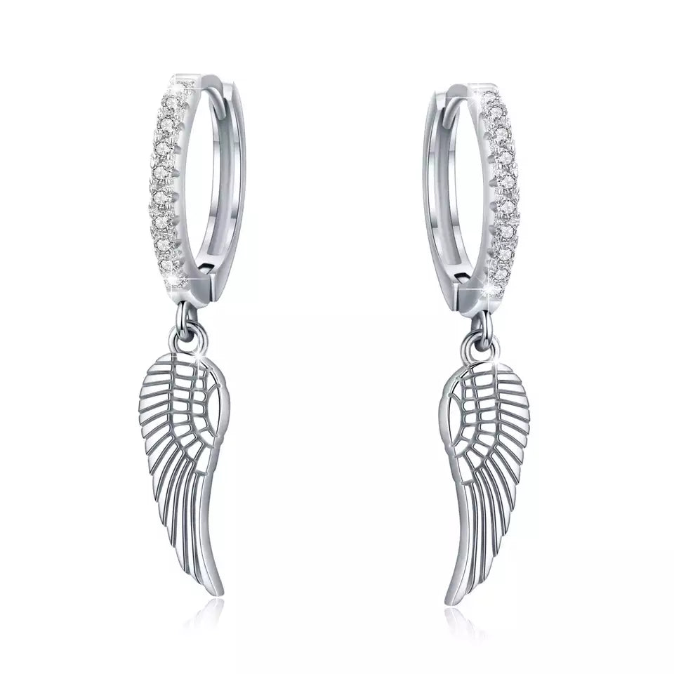 Angel Wing 925 Sterling Silver Earrings