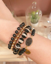 Load image into Gallery viewer, Farrah Collection Coal Bracelet Gold
